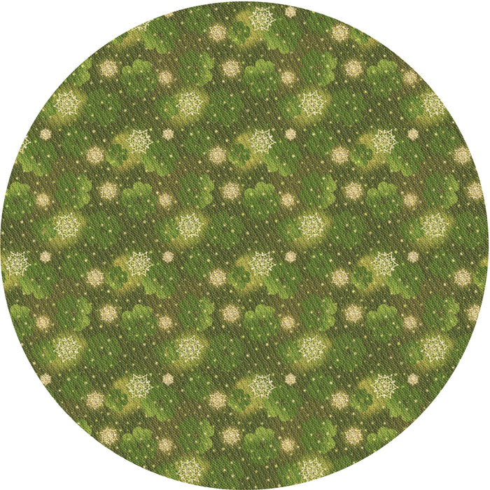 Square Machine Washable Transitional Pistachio Green Rug in a Living Room, wshpat1brn