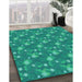 Machine Washable Transitional Medium Spring Green Rug in a Family Room, wshpat1lblu