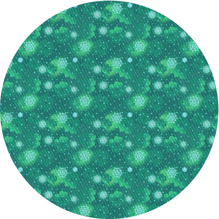 Square Machine Washable Transitional Medium Spring Green Rug in a Living Room, wshpat1lblu
