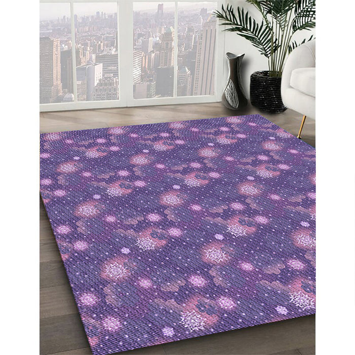 Machine Washable Transitional Lilac Purple Rug in a Family Room, wshpat1pur