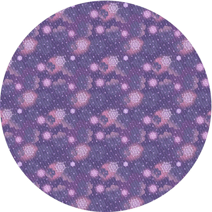 Square Machine Washable Transitional Lilac Purple Rug in a Living Room, wshpat1pur