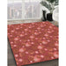 Machine Washable Transitional Red Rug in a Family Room, wshpat1rd