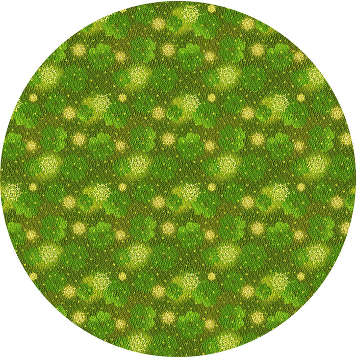 Square Machine Washable Transitional Seaweed Green Rug in a Living Room, wshpat1yw