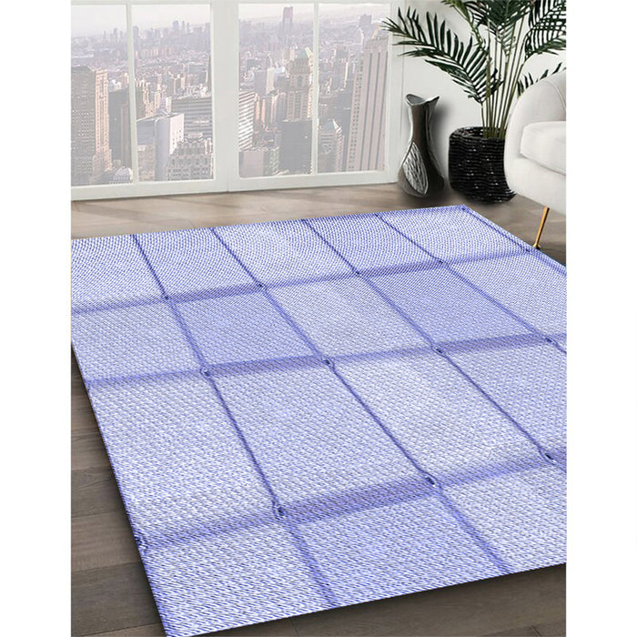 Patterned Blue Rug in Family Room, pat10blu
