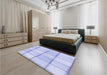 Patterned Blue Rug in a Bedroom, pat10blu