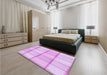 Patterned Purple Rug in a Bedroom, pat10pur