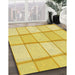 Patterned Yellow Rug in Family Room, pat10yw