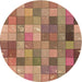 Square Patterned Brown Sand Brown Rug, pat100brn