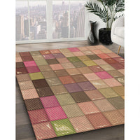 Patterned Brown Sand Brown Rug, pat100brn