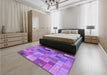 Patterned Purple Rug in a Bedroom, pat100pur