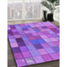 Patterned Purple Rug in Family Room, pat100pur