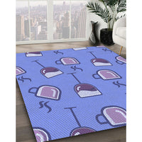 Patterned Denim Blue Rug, pat1000blu