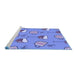 Sideview of Machine Washable Transitional Denim Blue Rug, wshpat1000blu