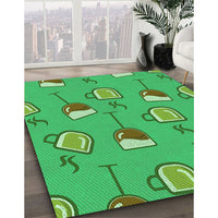 Patterned Neon Green Rug, pat1000grn