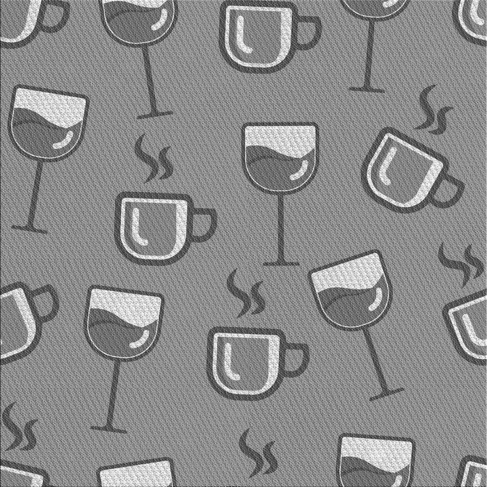 Round Patterned Dark Gray Rug, pat1000gry