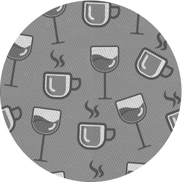 Square Patterned Dark Gray Rug, pat1000gry