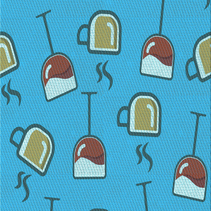 Machine Washable Transitional Blue Ivy Blue Rug, wshpat1000lblu