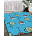 Patterned Blue Ivy Blue Rug in Family Room, pat1000lblu