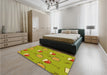 Patterned Dark Golden Brown Rug in a Bedroom, pat1000yw