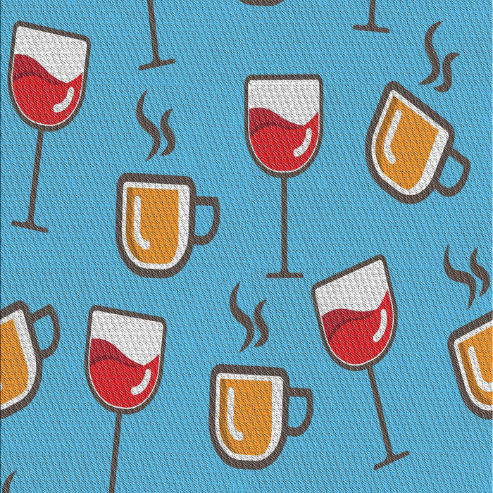 Patterned Blue Novelty Rug, pat1000