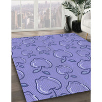 Patterned Purple Mimosa Purple Rug, pat1001blu