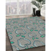 Machine Washable Transitional Blue Green Rug in a Family Room, wshpat1001lblu