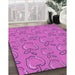 Machine Washable Transitional Bright Neon Pink Purple Rug in a Family Room, wshpat1001pur