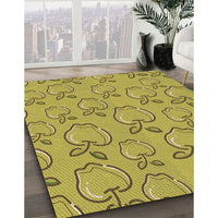 Patterned Golden Brown Yellow Rug, pat1002brn