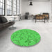 Machine Washable Transitional Lime Green Rug in a Washing Machine, wshpat1002grn