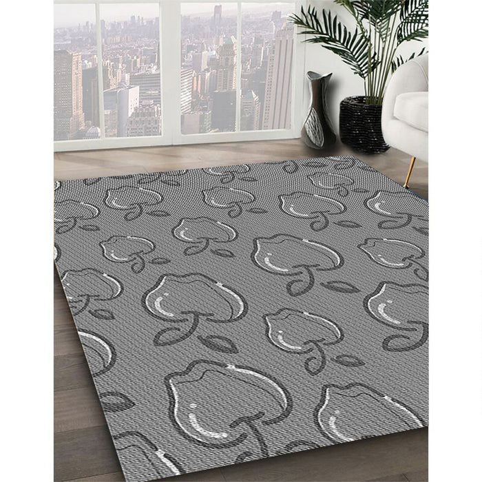 Machine Washable Transitional Ash Gray Rug in a Family Room, wshpat1002gry