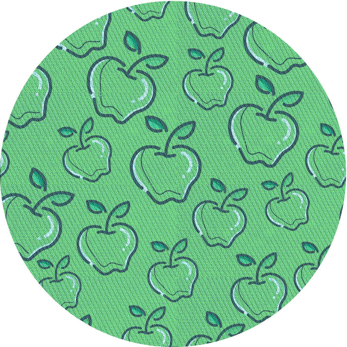 Square Patterned Lime Mint Green Rug, pat1002lblu