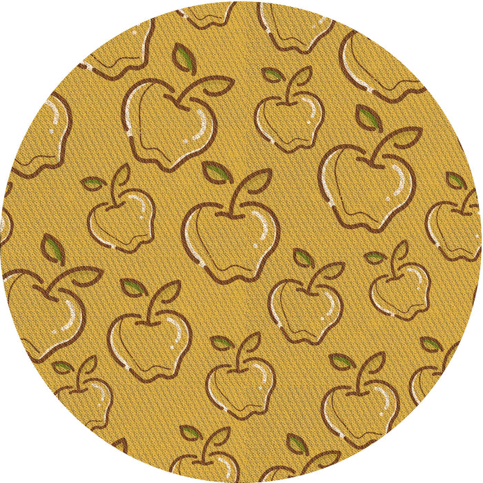 Square Patterned Deep Yellow Rug, pat1002org