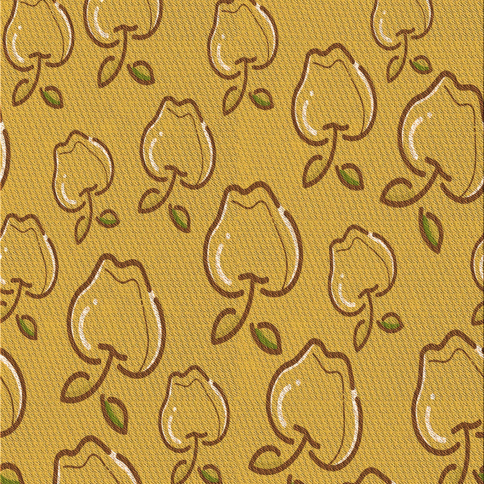 Patterned Deep Yellow Rug, pat1002org