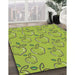 Machine Washable Transitional Olive Green Rug in a Family Room, wshpat1002