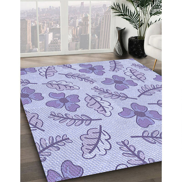 Patterned Purple Rug in Family Room, pat1003blu