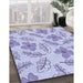 Patterned Purple Rug in Family Room, pat1003blu