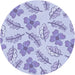 Square Patterned Purple Rug, pat1003blu