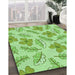 Machine Washable Transitional Jade Green Rug in a Family Room, wshpat1003grn