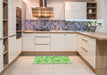 Patterned Jade Green Rug in a Kitchen, pat1003grn