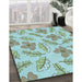 Machine Washable Transitional Blue Rug in a Family Room, wshpat1003lblu