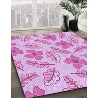 Patterned Blossom Pink Rug, pat1003pur