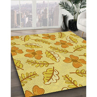 Patterned Bold Yellow Rug, pat1003yw