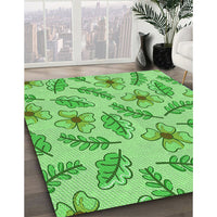 Patterned Emerald Green Rug, pat1004grn