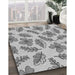 Patterned Platinum Silver Gray Rug in Family Room, pat1004gry