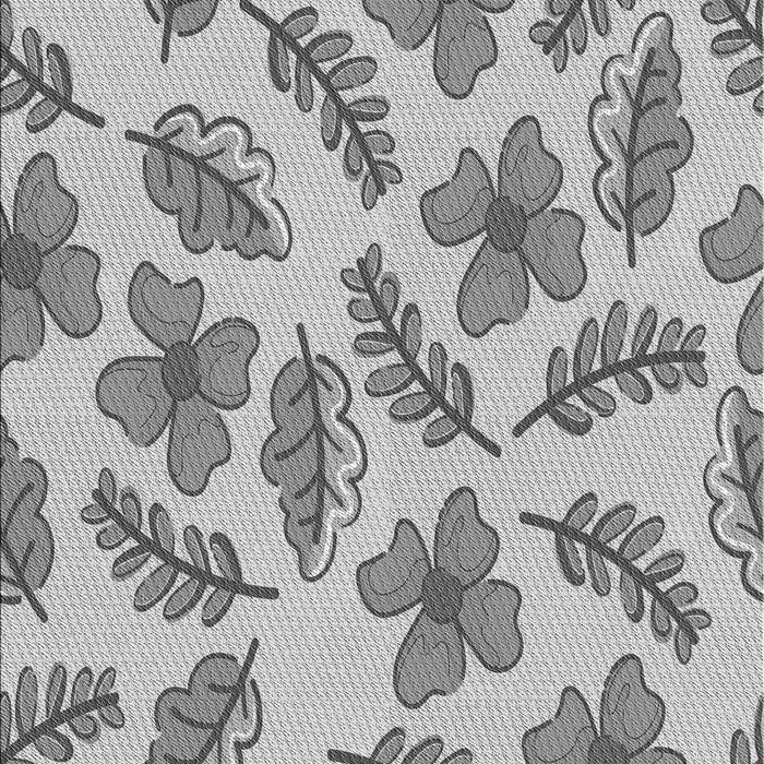 Patterned Platinum Silver Gray Rug, pat1004gry