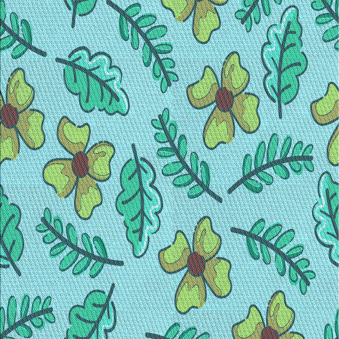 Patterned Seafoam Green Rug, pat1004lblu