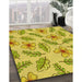 Patterned Yellow Rug in Family Room, pat1004yw