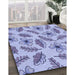 Machine Washable Transitional Slate Blue Rug in a Family Room, wshpat1005blu