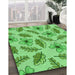 Machine Washable Transitional Green Rug in a Family Room, wshpat1005grn