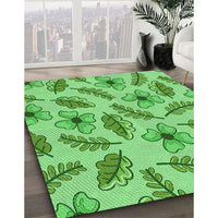 Patterned Green Rug, pat1005grn